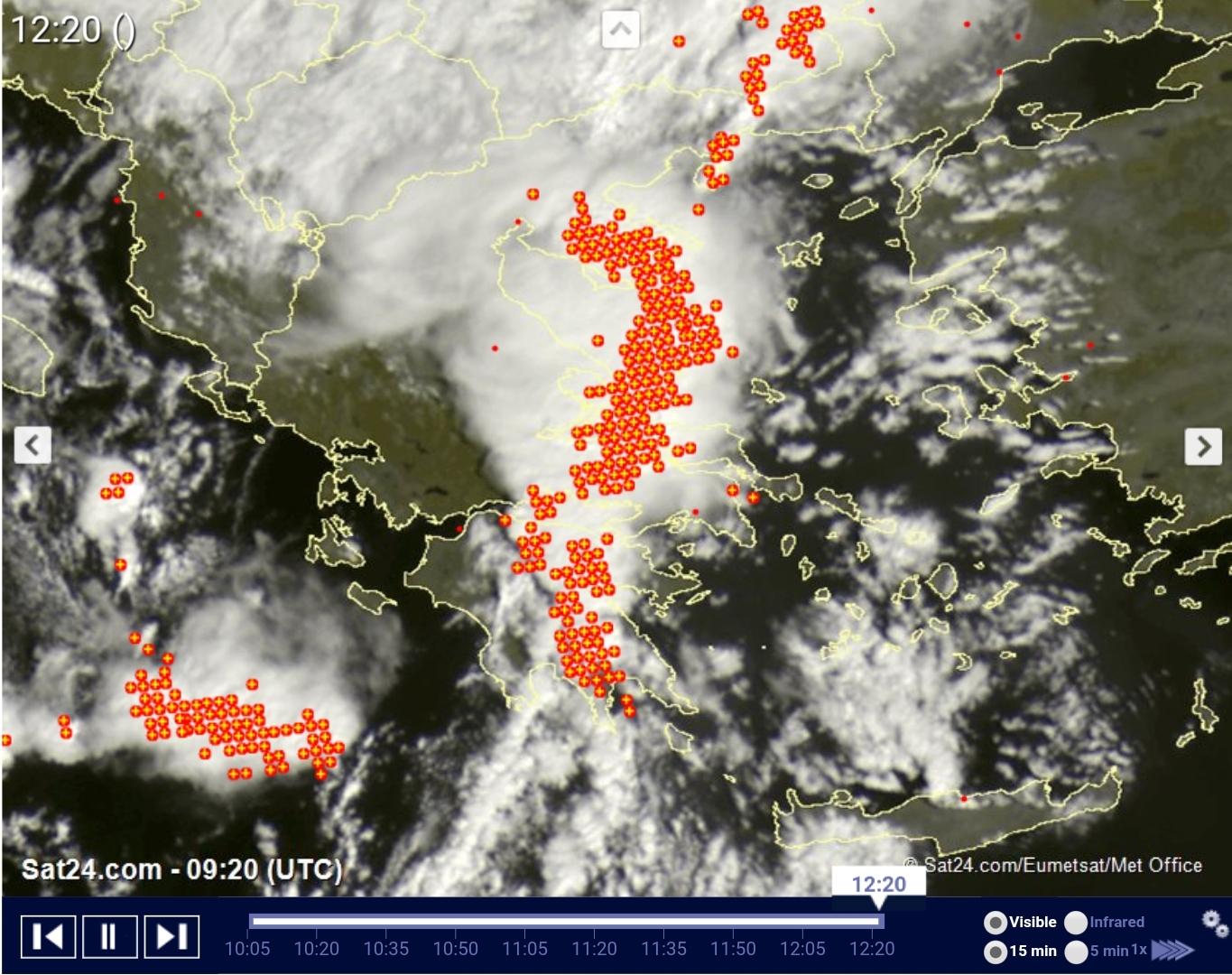 Ισχυρές καταιγίδες στην Αττική τις επόμενες ώρες.Παρασκευή 4/10/19.