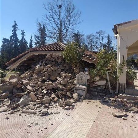 Σεισμός 6 Ρίχτερ στη Λάρισα: Κατέρρευσσε τμήμα εκκλησίας στο Μεσοχώρι